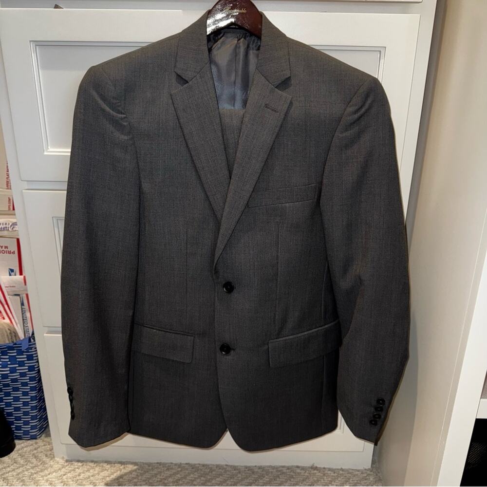 Pronto Uomo The Men's Warehouse Modern Fit Wool Blend Suit Charcoal Gray 36R - Picture 3 of 16